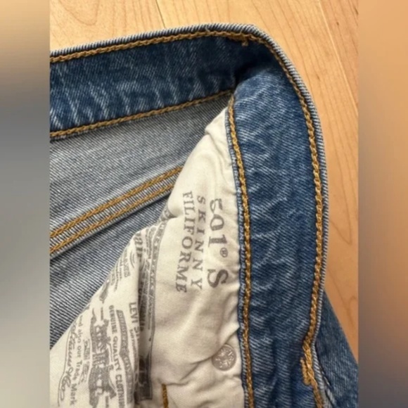 Like-New- Levi's Premium 501 Skinny Stretch Jeans Jive Hushed (25/28) - Picture 6 of 11